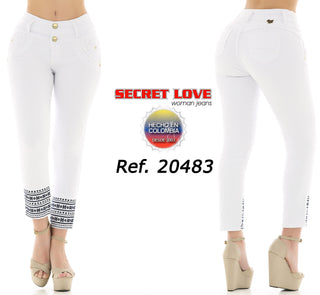 Basia Jeans Levantacola Bota Tobillero 20483PNT-B - Blanco