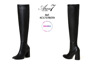 Botas Largas Con Tacón Ancho 4C1737BOTA - Negro