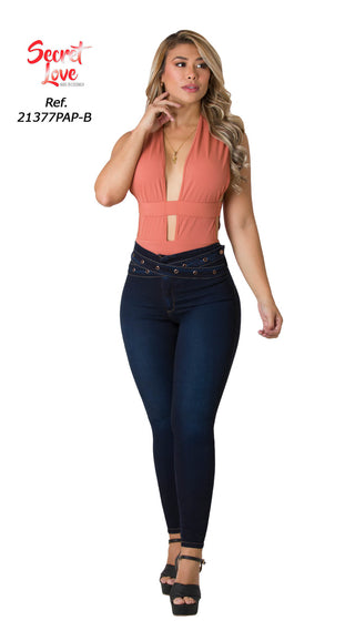 Jeans levanta cola skinny secret love 21377PAP-B - Petroleo