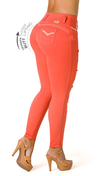 Irfuanor Jeans Skinny Levanta Cola Tiro Alto 52239DPAT-B - Salmon