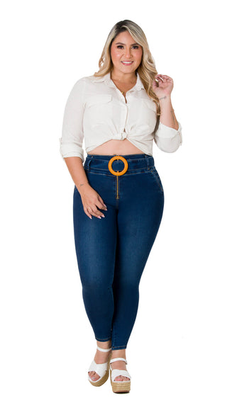Jean Levanta cola skinny Area7 40630PAP-N - Azul Oscuro