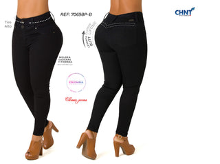 Conni Jeans Skinny Levanta Cola Tiro Alto 70698P-B - Negro