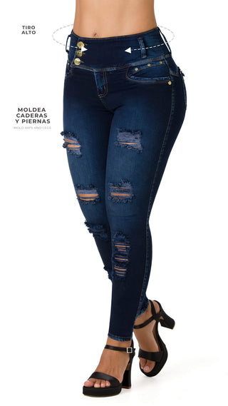 Holder Jeans Levantacola Bota Skinny 52408DPAP-B - Petroleo