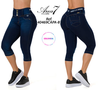 Majorex Capris Levantacola Pretina Ancha 40469CAPA-B - Azul Oscuro