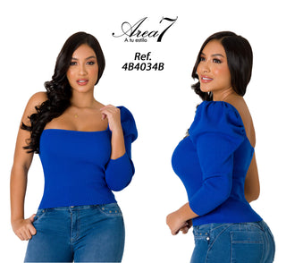 Blusa Manga Asimetrica 4B4034B - Azul Royal