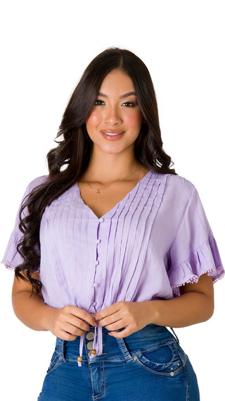 Blusa Con Botones Delanteros 7B5343B - Lila