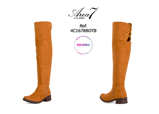 Botas Largas Con Tacon Bajo 4C1678BOTB - Miel
