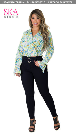 Blusa Con Manga Acampanada 5B5051B - Estampado