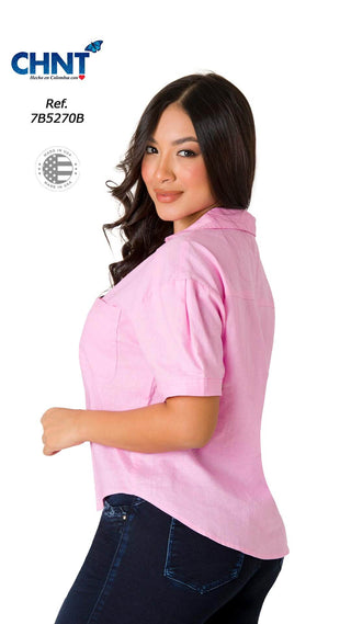 Blusa Con Botones Delanteros 7B5270B - Rosado