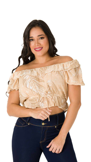 Blusa hombros  Descubiertos Manga Corta 4B4724B - Estampado