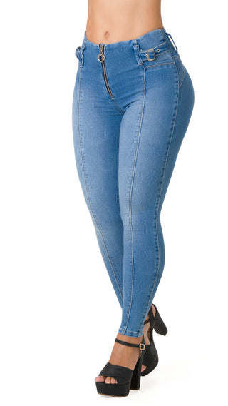 Jeans levanta cola tobillero secret love 21376PAT-N - Azul Medio