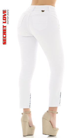 Basia Jeans Levantacola Bota Tobillero 20483PNT-B - Blanco