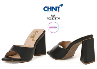 Sandalias De Tacon Estilo Sueco 7C327STM  - Negro