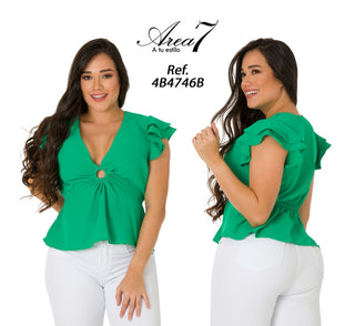 Blusa Con Mangas Mariposa 4B4746B - Verde