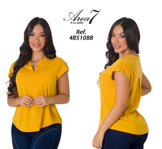 Blusa Manga Corta 4B5108B - Mostaza