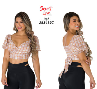 Blusa Con Escote En V 2B3419C - Estampado