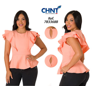  Blusa Manga Corta De Boleros 7B3368B - Salmon