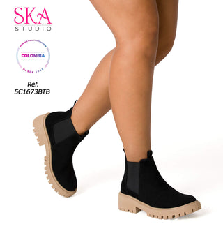 Botines Suela Chunky 5C1673BTB - Negro