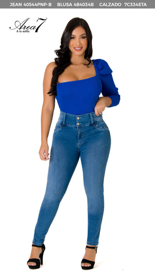 Blusa Manga Asimetrica 4B4034B - Azul Royal