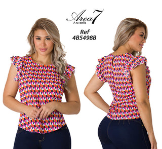 Blusa Estampada Manga Bolero 4B5498B - Estampado