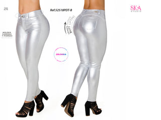 Jean levanta cola cuero sintetico ska 52518PDT-B - Plateado