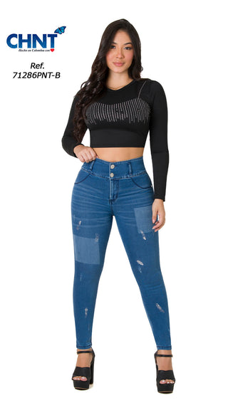 Jean Levanta cola tobillero CHNT 71286PNT-B - Azul Medio