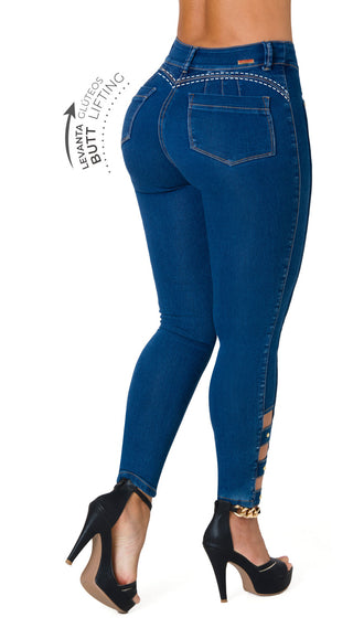 Jeans levanta cola tobillero Area7 40622PDT-B - Azul Medio