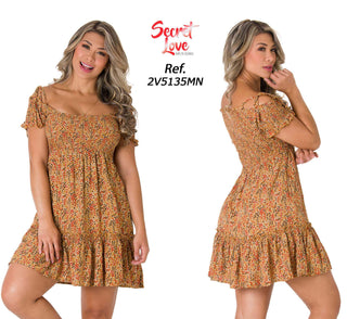 Vestido Floral Con Volantes 2V5135MN - Estampado