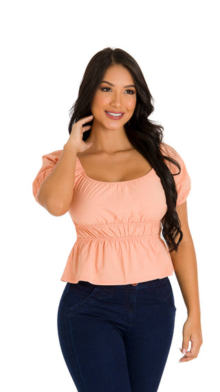 Blusa Manga Corta Cuello Redondo 7B4729B - Naranja