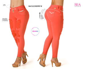 Irfuanor Jeans Skinny Levanta Cola Tiro Alto 52239DPAT-B - Salmon