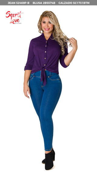 Blusa manga larga 2B5574B - Morado