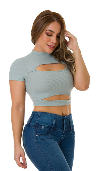 Blusa Manga Corta 4B3723C - Verde Claro