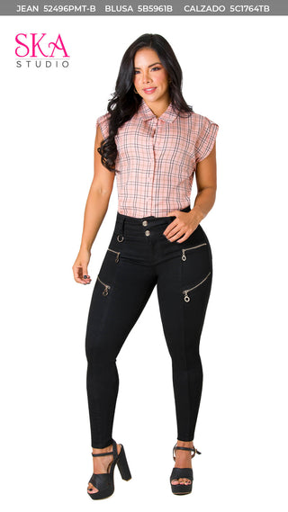 Blusa Cuello Camisero 5B5961B - Estampado