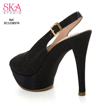Tacón Con Punta Abierta 5C1228STA - Negro