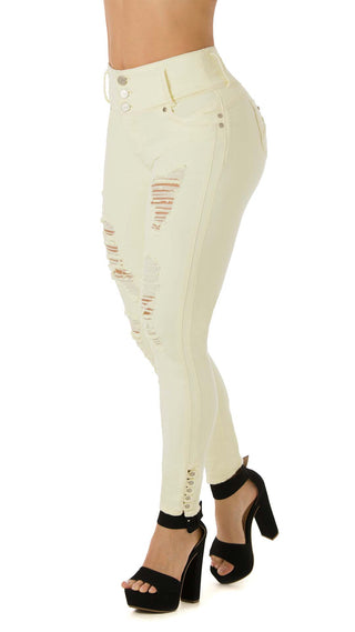 Isern Jeans Skinny Levanta Cola Tiro Alto 40284DPAT-B - Amarillo